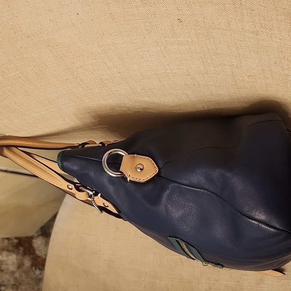 Coach Daisy Spectator Mia Leather Bag F1380-F23911 Color Block Navy, Teal, Tan - Picture 8 of 16